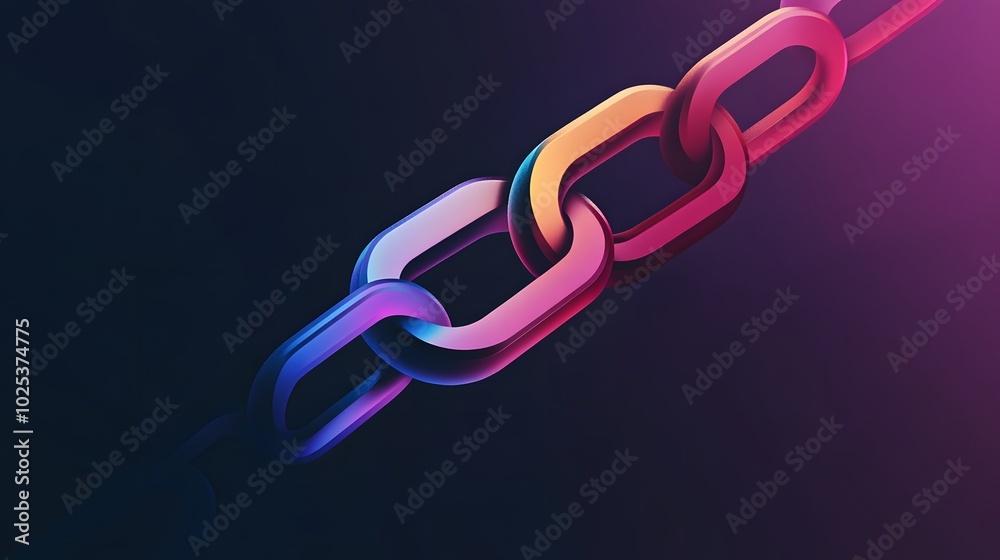 Abstract Chain Links with Neon Gradient Colors Abstract Chain Links with Neon Gradient Colors
