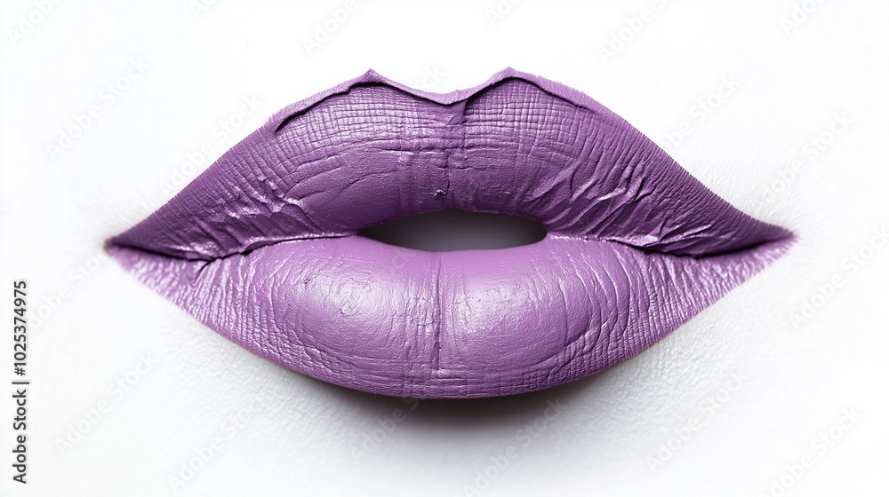 a single, elegant lips of soft lavender lipstick on white background, with soft color gradients and subtle sheen to highlight the texture and glossiness of lip makeup a single, elegant lips of soft lavender lipstick on white background, with soft color gradients and subtle sheen to highlight the texture and glossiness of lip makeup