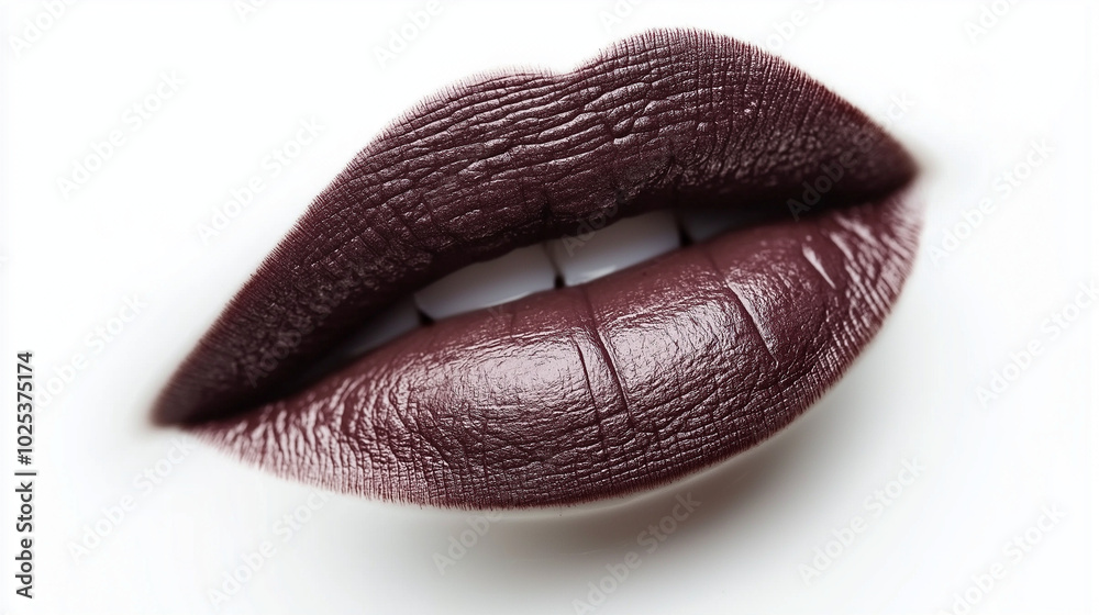 a single, elegant lips of warm mocha color lipstick on white background, with soft color gradients and subtle sheen to highlight the texture and glossiness of lip makeup a single, elegant lips of warm mocha color lipstick on white background, with soft color gradients and subtle sheen to highlight the texture and glossiness of lip makeup