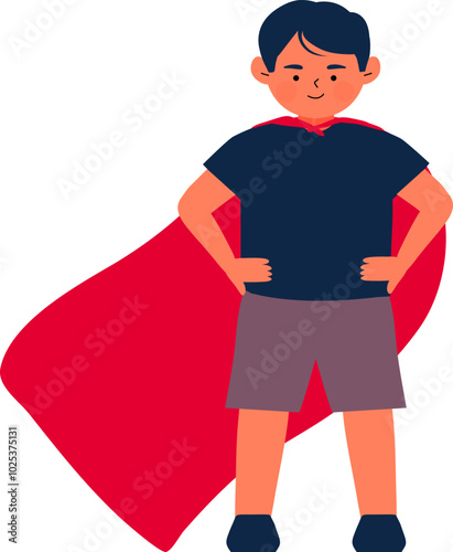 Little cute Super Boy in super hero costume