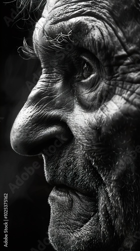 Close Up Portrait of an Elderly Man's Face