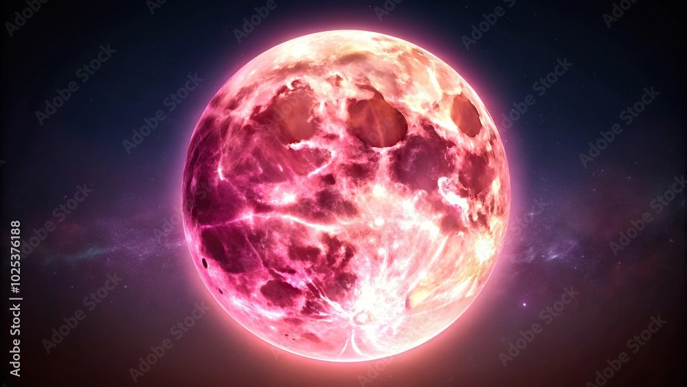 Celestial and dreamy full pink moon with craters and soft glow perfect for backgrounds Celestial and dreamy full pink moon with craters and soft glow perfect for backgrounds