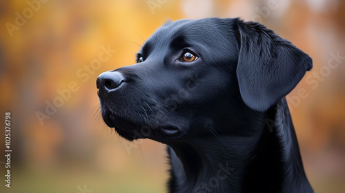 Wallpaper Mural Black Dog Portrait in Morning Light
 Torontodigital.ca