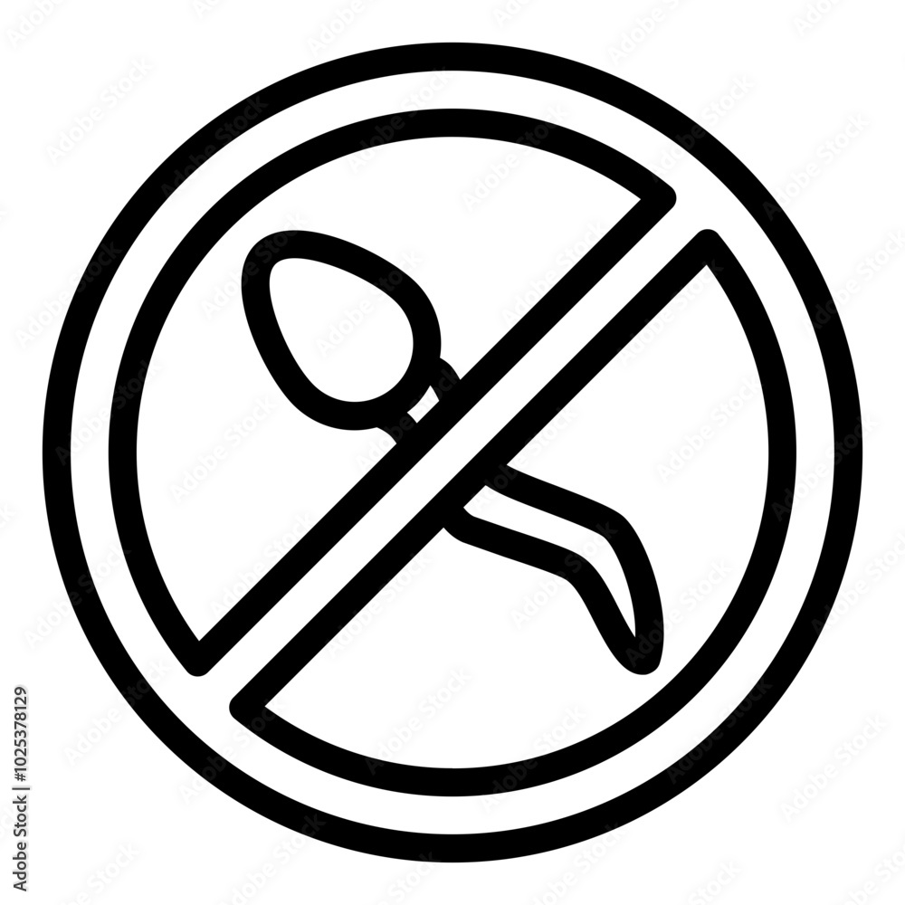 No sperm icon for contraception, preventing sperm entry. No sperm icon for contraception, preventing sperm entry.