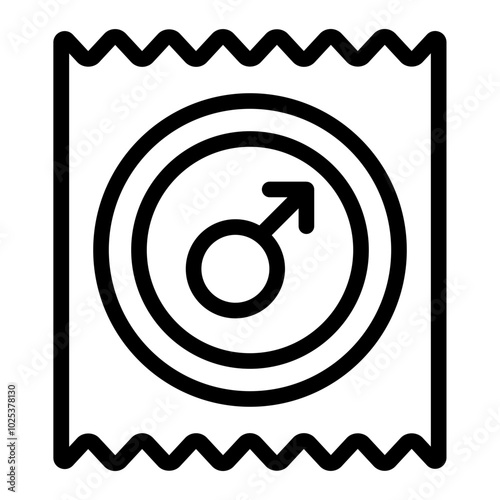 Male condom icon representing safe sex and protection.