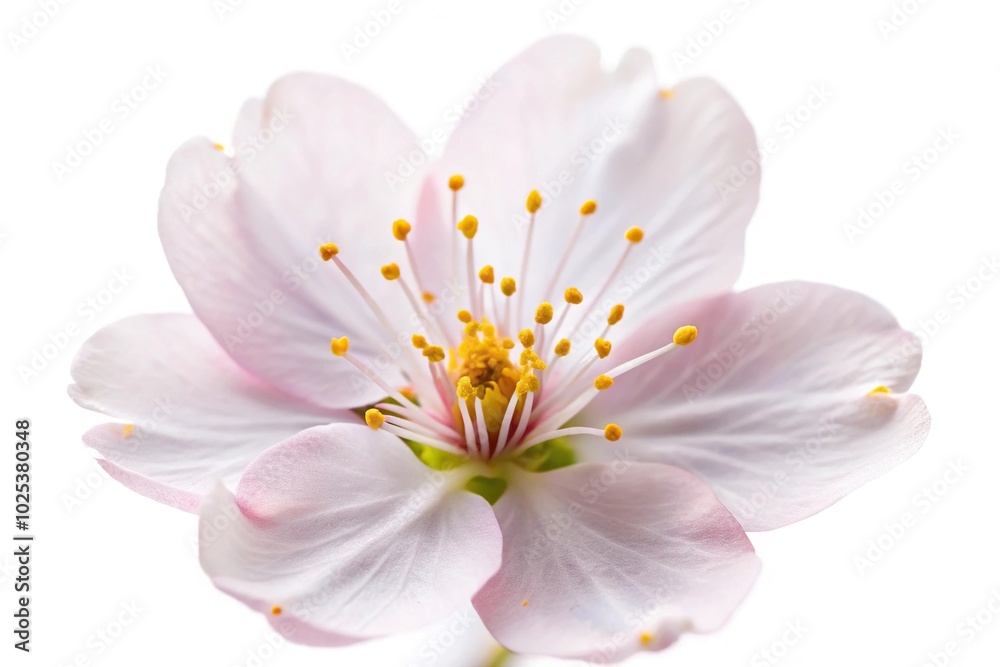 Cherry Blossom flower isolated on white background, Extreme Close-Up Cherry Blossom flower isolated on white background, Extreme Close-Up