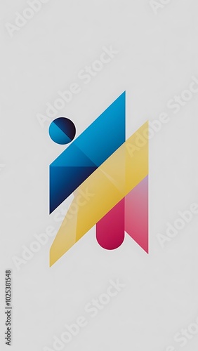 Free Download Simplicity Geometric Design Set Clean Lines and Colorful Forms In Blue Yellow Pink, Gradient - GFXLoad
