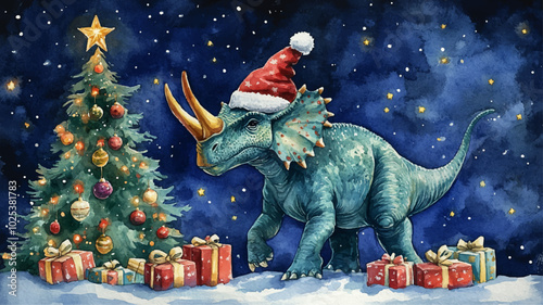 Triceratops Weihnachten Dinosaurier Christmas