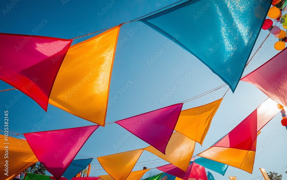 Tilted angle view of a vibrant cultural festival, minimalist designs capture the essence of celebration Tilted angle view of a vibrant cultural festival, minimalist designs capture the essence of celebration