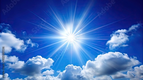 Bright sun on clear blue sky Extreme Close-Up