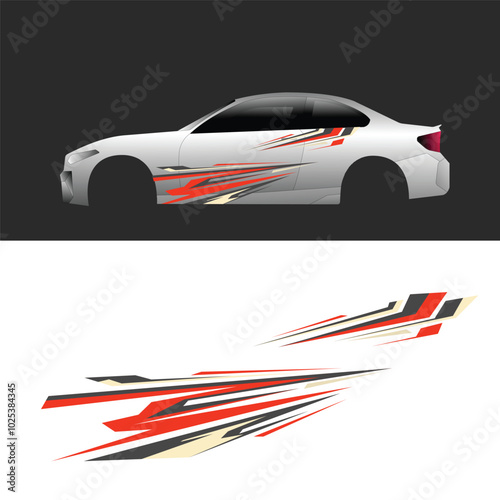 Vector design decal livery wrap body private car.