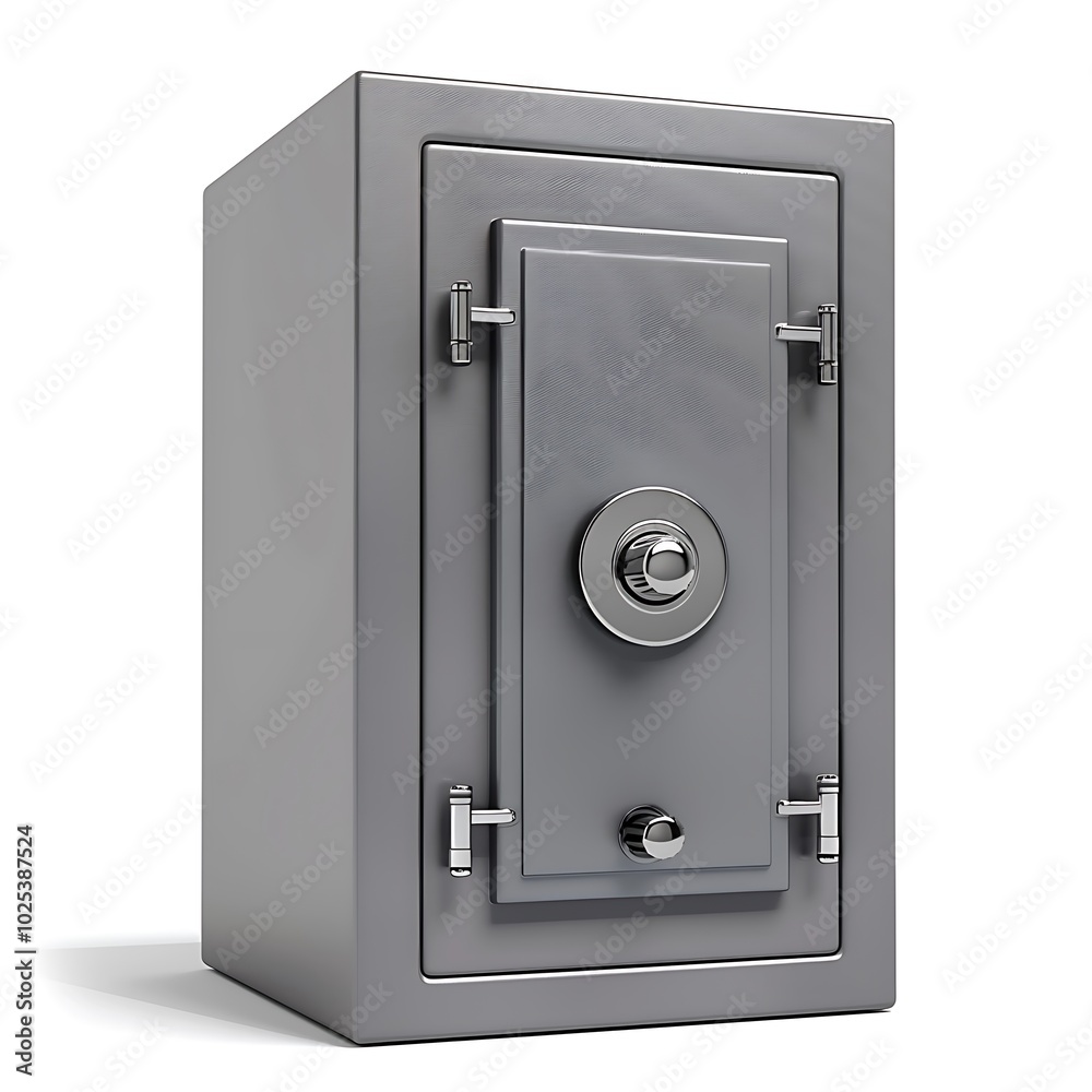 Security metal safe on white background Security metal safe on white background