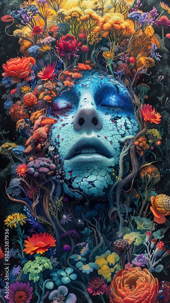 Surreal Floral Portrait: A Dreamlike Tapestry of Nature and Beauty Surreal Floral Portrait: A Dreamlike Tapestry of Nature and Beauty