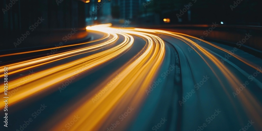 Nighttime Highway with Motion Blur Nighttime Highway with Motion Blur