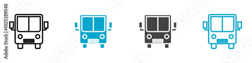 bus icon Symbol in outline style