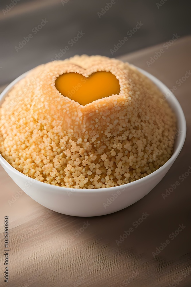 A bowl of sugar with a heart-shaped hole A bowl of sugar with a heart-shaped hole