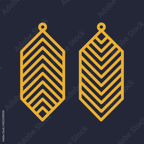 Vector geometric long designs for earring, pendant or keychain. Jewelry silhouette laser cut template. Cnc cutting with metal, wood or leather. Beautiful hanging bijouterie