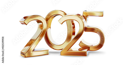 year 2025 golden symbol