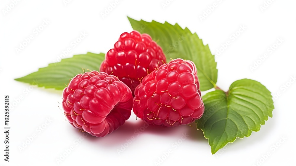 Raspberry fruit on white background Raspberry fruit on white background