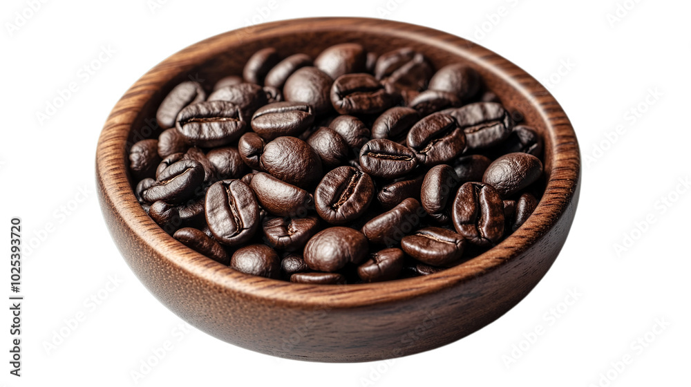 Fototapeta premium Bowl of roasted coffee beans for brewing.