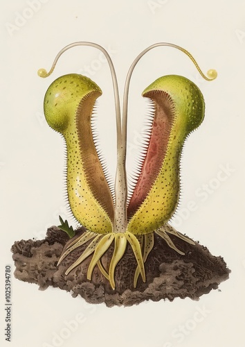 Cephalotus Follicularis - A Close Up of Carnivorous Pitcher Plant photo