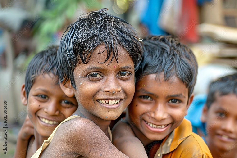 Portrait of indian kids in Kolkata.