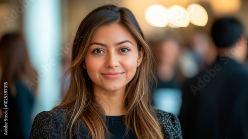 Young woman at a corporate event
