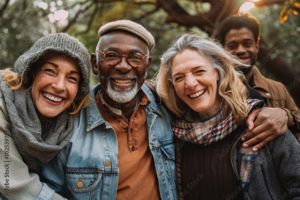 Group of multiethnic friends having fun together in the park. They are smiling and looking at camera. Group of multiethnic friends having fun together in the park. They are smiling and looking at camera.