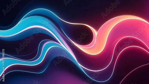 Abstract background. Fluid color gradient waves, with dynamic motion. Neon colorful abstract design of light waves. Illustration For Wallpaper, Banner, Background, Card, Book Illustration, website.