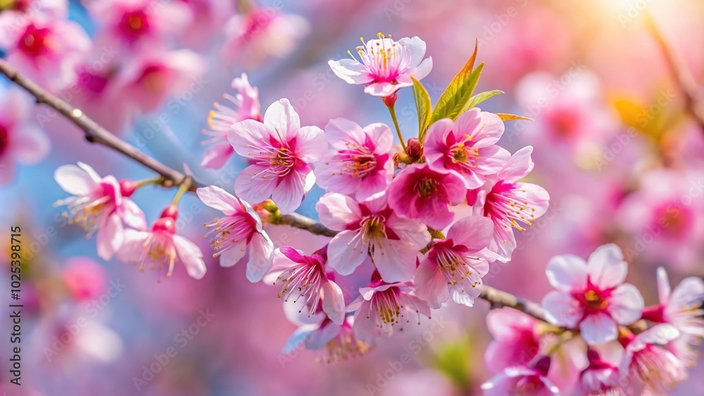Close-up aerial view of white flowers of Wild Himalayan Cherry (Prunus cerasoides) Close-up aerial view of white flowers of Wild Himalayan Cherry (Prunus cerasoides)