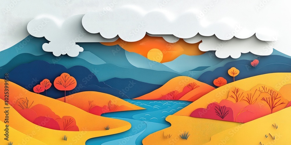 Dramatic rainy clouds above a hillside on an autumn day in a national park, Dramatic rainy clouds above a hillside in a national park Dramatic rainy clouds above a hillside on an autumn day in a national park, Dramatic rainy clouds above a hillside in a national park