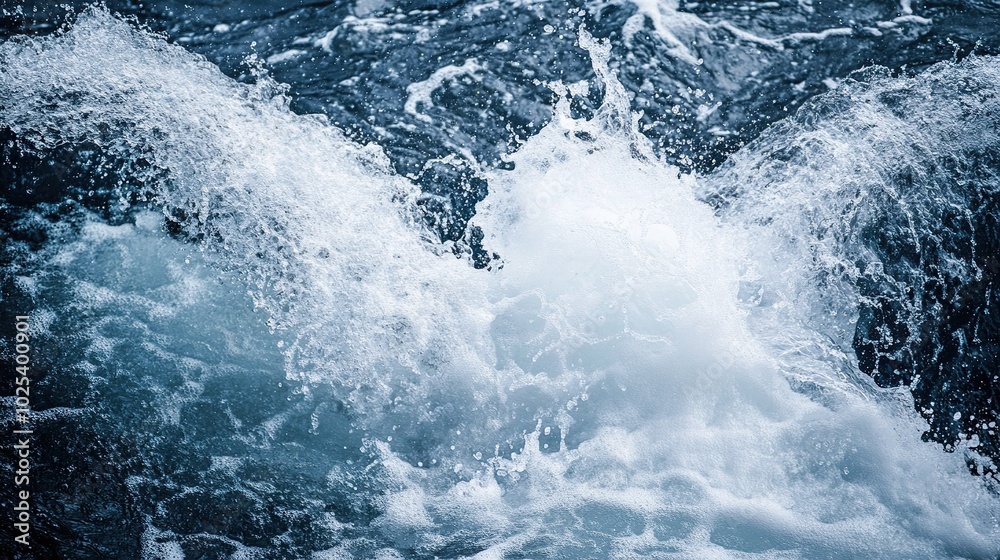 white water spraying up into the air with dark blue water in the background white water spraying up into the air with dark blue water in the background