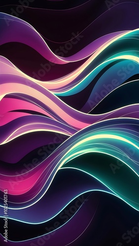 Abstract background. Fluid color gradient waves, with dynamic motion. Neon colorful abstract design of light waves. Illustration For Wallpaper, Banner, Background, Card, Book Illustration, website.