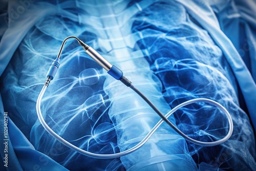 Close-up fluoroscopic x ray guided catheter ablation procedure