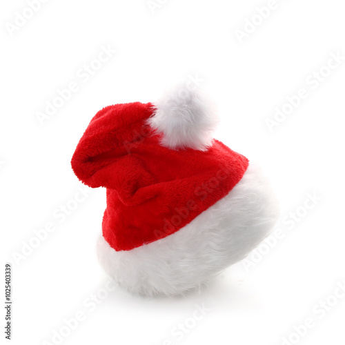 Santa hat on white background