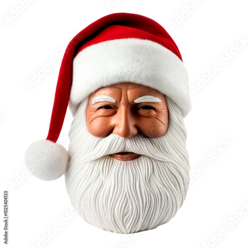 Plastic Santa Claus figurine for holiday decoration, cheerful Christmas decor concept