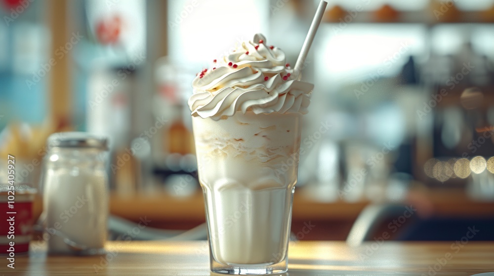 Creamy Milkshake with Whipped Cream Creamy Milkshake with Whipped Cream