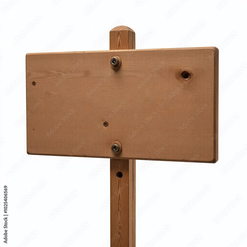 wooden sign isolated on white