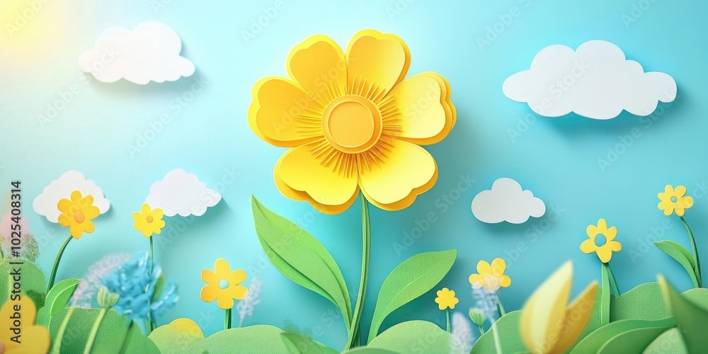 Yellow flower in full bloom during the spring season, Yellow flower blooming in spring Yellow flower in full bloom during the spring season, Yellow flower blooming in spring