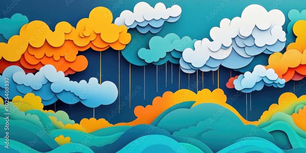 Dramatic stormy cloudscape featuring unusual cloud formations and rain, Dramatic stormy clouds with unique formations and rainfall Dramatic stormy cloudscape featuring unusual cloud formations and rain, Dramatic stormy clouds with unique formations and rainfall