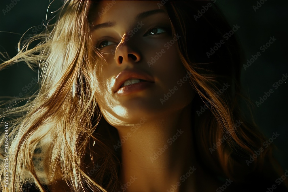 Fototapeta premium Captivating Portrait Showcasing Beauty and Emotion