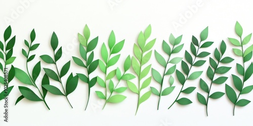 Swertia Perennis leaves arranged on a white backdrop, Swertia Perennis leaves on a white background photo