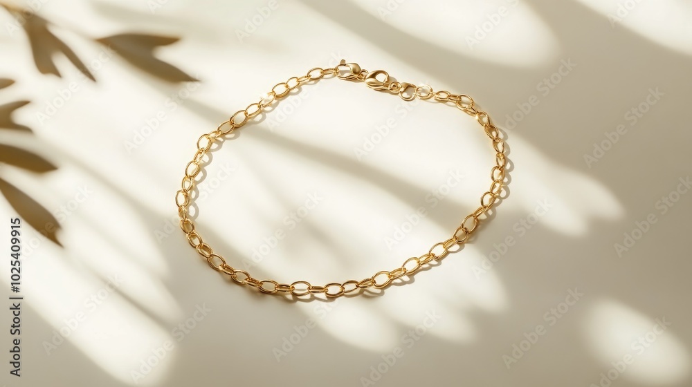 Elegant Gold Chain Necklace on Soft Background Elegant Gold Chain Necklace on Soft Background
