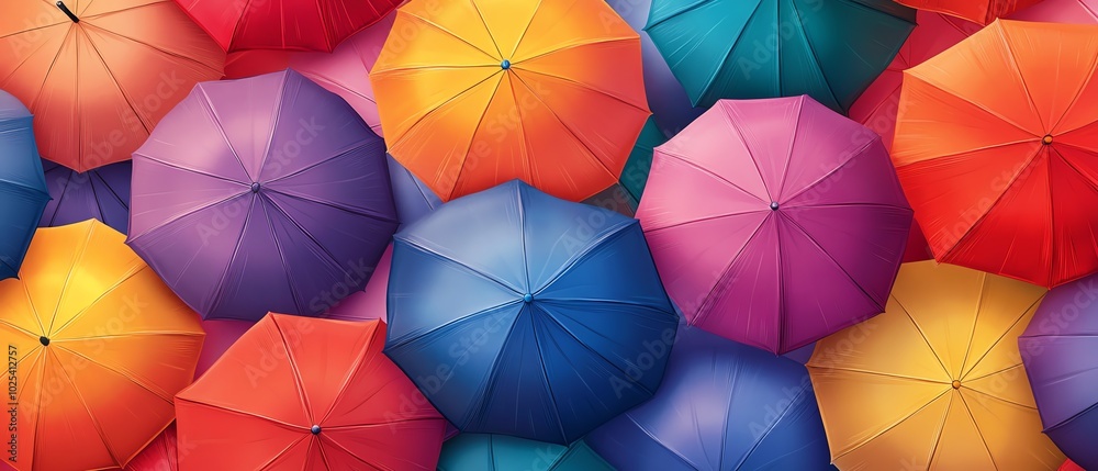 Seamless design of cheerful rainbow umbrellas, blending bold colors and playful shapes to evoke the spirit of bright, rainy day adventures Seamless design of cheerful rainbow umbrellas, blending bold colors and playful shapes to evoke the spirit of bright, rainy day adventures