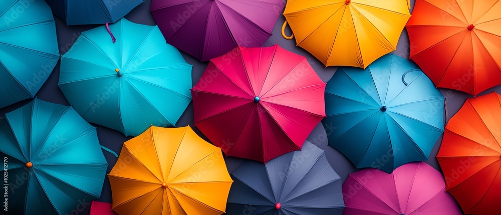 Seamless design of cheerful rainbow umbrellas, blending bold colors and playful shapes to evoke the spirit of bright, rainy day adventures Seamless design of cheerful rainbow umbrellas, blending bold colors and playful shapes to evoke the spirit of bright, rainy day adventures