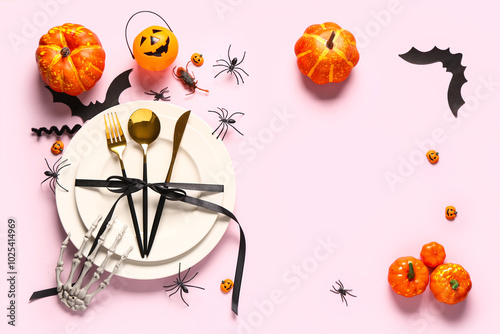 Table setting with pumpkins...