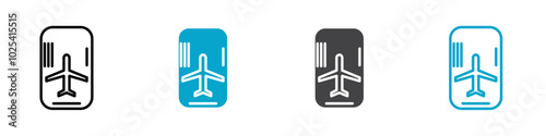 flight ticket icon Sign set in black and white