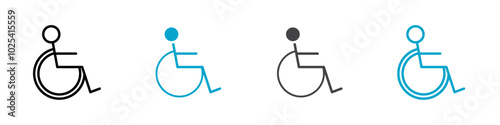 handicap icon Sign set in black and white