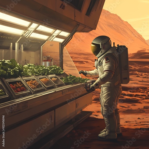 mars colonist suspicious of lab grown food's true origins addressing concerns about food safety and transparency in space missions and the potential consequences for colony trust and survival photo