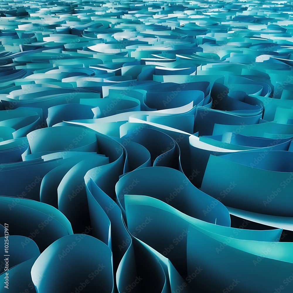 Obraz premium Abstract background with paper sheets in blue tones